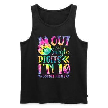 Frieden Aus Einzelnen Ziffern Ich Bin 10 | - Männer Premium Bio Tank Top - Schwarz - Vorne - Michal (187cm)