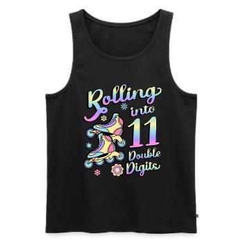 Rolling Into 11 Double Digits Floral Skaters 11. - Men's Premium Organic Tank Top - black - Front - Michal (187cm)
