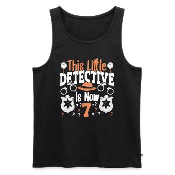 This little detective is now 7 years old, 7 years old - Men's Premium Organic Tank Top - black - Front - Michal (187cm)