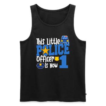 This little police officer is now 1, 1 year old - Men's Premium Organic Tank Top - black - Front - Michal (187cm)
