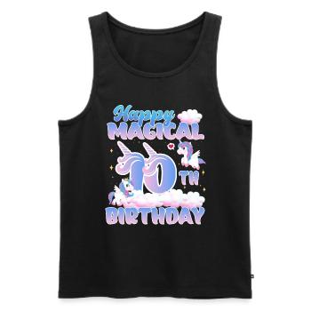 Happy Magical 10th Birthday Einhorn Pony - Männer Premium Bio Tank Top - Schwarz - Vorne - Michal (187cm)