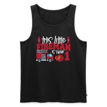 This little firefighter is now 1, - Men's Premium Organic Tank Top - black - Front - Michal (187cm)