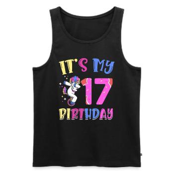 Es Ist Mein 17. Geburtstag Tupfende Einhorn Pony - Männer Premium Bio Tank Top - Schwarz - Vorne - Michal (187cm)