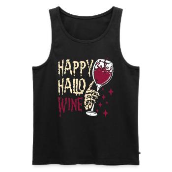 Happy Hello Wine Spooky Alcoholic - Men's Premium Organic Tank Top - black - Front - AI Model Male 178 light (178cm)