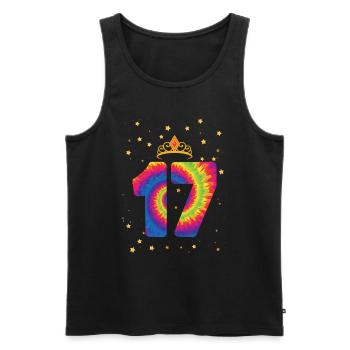 17th birthday Krone | Tie Dye Themed Birthday | - Men's Premium Organic Tank Top - black - Front - Michal (187cm)