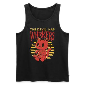 Le diable a moustache démon chat Halloween - Débardeur bio Premium Homme - noir - Devant - Michal (187cm)