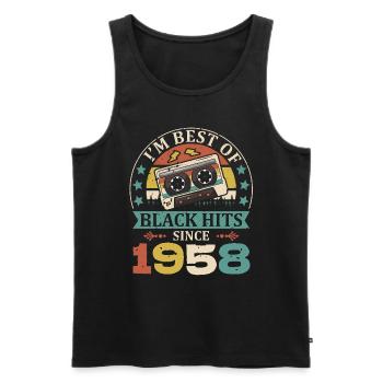 I'm Best Of Black Hits Seit 1958 Kassette - Männer Premium Bio Tank Top - Schwarz - Vorne - Michal (187cm)