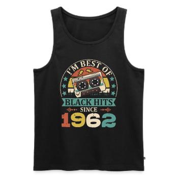 I’m Best Of Black Hits Cassette depuis 1962 - Débardeur bio Premium Homme - noir - Devant - Michal (187cm)
