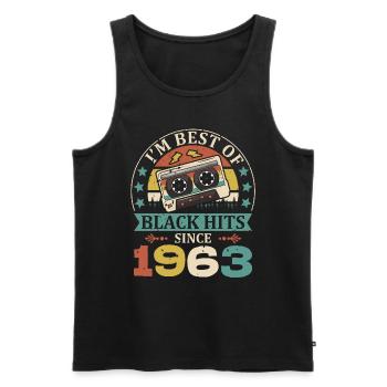 I’m Best Of Black Hits Cassette depuis 1963 - Débardeur bio Premium Homme - noir - Devant - Michal (187cm)