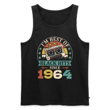 I’m Best Of Black Hits Cassette depuis 1964 - Débardeur bio Premium Homme - noir - Devant - Michal (187cm)