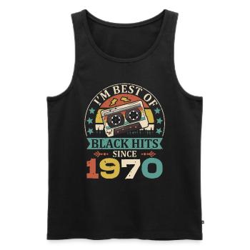 I'm Best Of Black Hits Seit 1970 Kassette - Männer Premium Bio Tank Top - Schwarz - Vorne - Michal (187cm)