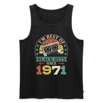 I'm Best Of Black Hits Seit 1971 Kassette - Männer Premium Bio Tank Top - Schwarz - Vorne - AI Model Male 178 light (178cm)
