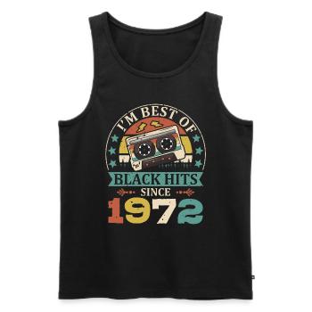 I'm Best Of Black Hits Seit 1972 Kassette - Männer Premium Bio Tank Top - Schwarz - Vorne - Michal (187cm)
