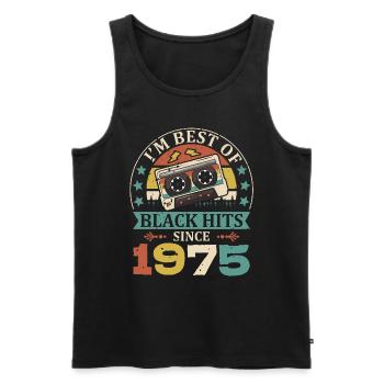 I'm Best Of Black Hits Seit 1975 Kassette - Männer Premium Bio Tank Top - Schwarz - Vorne - Michal (187cm)