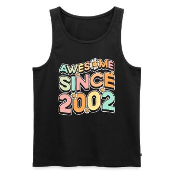Fantastisch Seit 2002 Blumen-thema - Männer Premium Bio Tank Top - Schwarz - Vorne - AI Model Male 178 light (178cm)