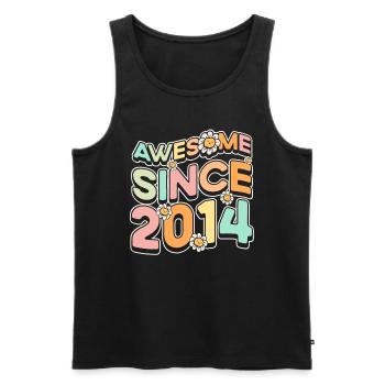 Fantastic Since 2014 flower theme - Men's Premium Organic Tank Top - black - Front - Michal (187cm)
