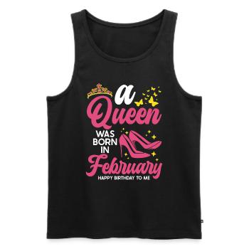 A queen was born in February all the best - Men's Premium Organic Tank Top - black - Front - AI Model Male 178 light (178cm)