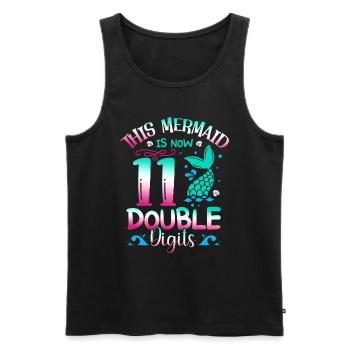 This mermaid is now 11 double digits, - Men's Premium Organic Tank Top - black - Front - Michal (187cm)