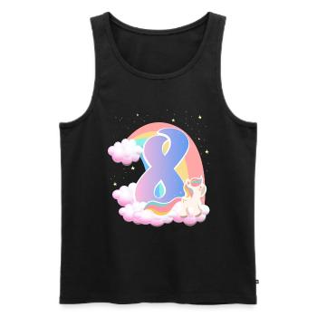 8 Unicorn Rainbow Clouds Little Pony 8. - Men's Premium Organic Tank Top - black - Front - AI Model Male 178 light (178cm)