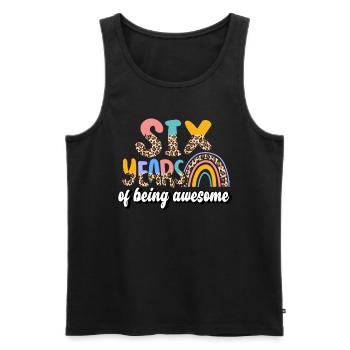 Six Years of Being Awesome Animal Skin Pattern - Men's Premium Organic Tank Top - black - Front - AI Model Male 178 light (178cm)