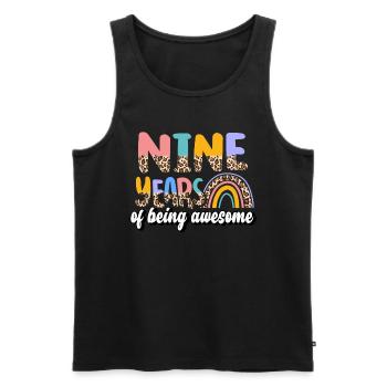 Nine Years Of Being Awesome Animal Skin Pattern - Men's Premium Organic Tank Top - black - Front - AI Model Male 178 light (178cm)