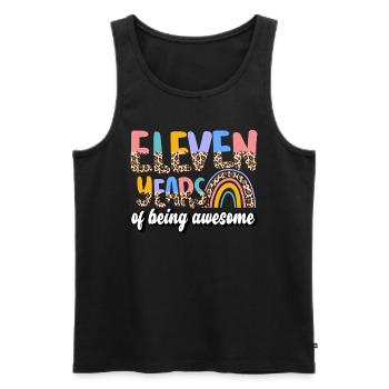 Eleven Years Of Being Awesome Animal Skin Pattern - Men's Premium Organic Tank Top - black - Front - AI Model Male 178 light (178cm)