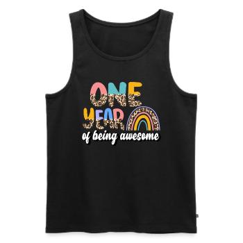 A Year of Being Awesome Animal Skin Pattern - Men's Premium Organic Tank Top - black - Front - AI Model Male 178 light (178cm)