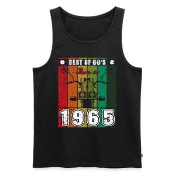 Best Of 60's Geboren 1965 Klassisches Motorrad - Männer Premium Bio Tank Top - Schwarz - Vorne - AI Model Male 178 light (178cm)