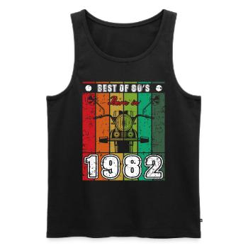 Best Of 80's Geboren 1982 Klassisches Motorrad - Männer Premium Bio Tank Top - Schwarz - Vorne - AI Model Male 178 light (178cm)