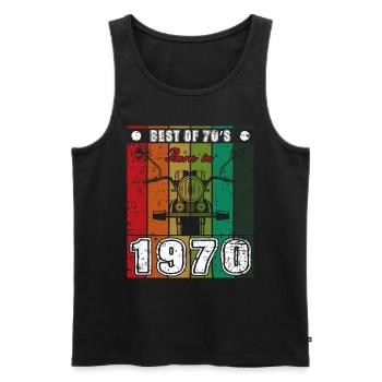 Best Of 70's Geboren 1970 Klassisches Motorrad - Männer Premium Bio Tank Top - Schwarz - Vorne - Michal (187cm)