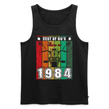 Best Of 80's Born 1984 Classic Motorcycle - Men's Premium Organic Tank Top - black - Front - Michal (187cm)