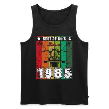 Best Of 80's Geboren 1985 Klassisches Motorrad - Männer Premium Bio Tank Top - Schwarz - Vorne - Michal (187cm)