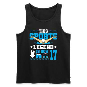 Diese Sportlegende Ist Jetzt 17 Und Schwimmt Zum - Männer Premium Bio Tank Top - Schwarz - Vorne - Michal (187cm)