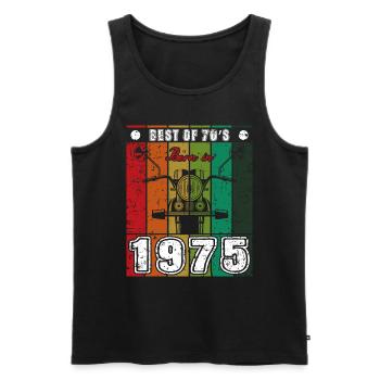 Best Of 70's Geboren 1975 Klassisches Motorrad - Männer Premium Bio Tank Top - Schwarz - Vorne - Michal (187cm)