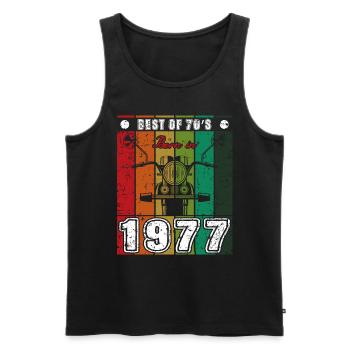 Best Of 70's Born 1977 Classic Motorcycle - Men's Premium Organic Tank Top - black - Front - Michal (187cm)