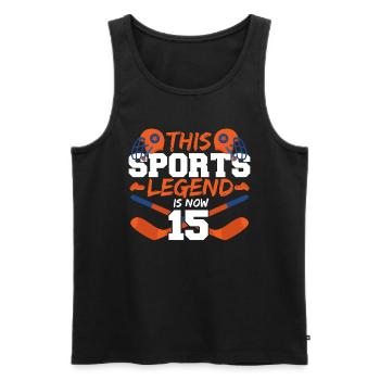 This sports legend is now 15, hockey game 15. - Men's Premium Organic Tank Top - black - Front - Michal (187cm)