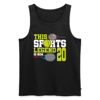 This sports legend is now 20, tennis 20. - Men's Premium Organic Tank Top - black - Front - AI Model Male 178 light (178cm)