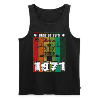 Best Of 70's Geboren 1971 Klassisches Motorrad - Männer Premium Bio Tank Top - Schwarz - Vorne - AI Model Male 178 light (178cm)