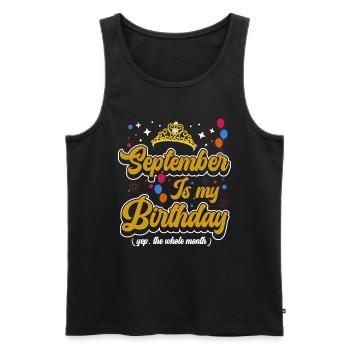 Septembre est mon anniversaire. La célébration de l' - Débardeur bio Premium Homme - noir - Devant - Michal (187cm)