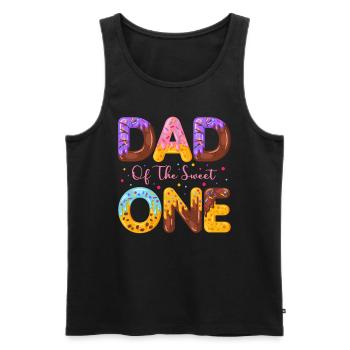 Papa Le doux saupoudre de délicieux beignets - Débardeur bio Premium Homme - noir - Devant - Michal (187cm)