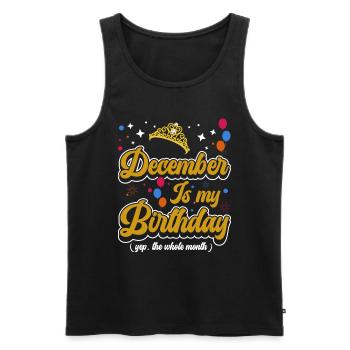 Décembre est mon anniversaire. La célébration de l' - Débardeur bio Premium Homme - noir - Devant - Michal (187cm)