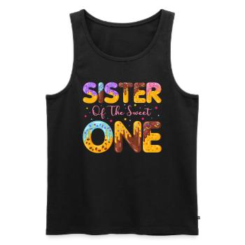 Sister Of sweet sprinkles delicious doughnuts - Men's Premium Organic Tank Top - black - Front - Michal (187cm)