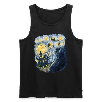 Spooky Evening With Pumpkins Ghosts - Men's Premium Organic Tank Top - black - Front - AI Model Male 178 light (178cm)