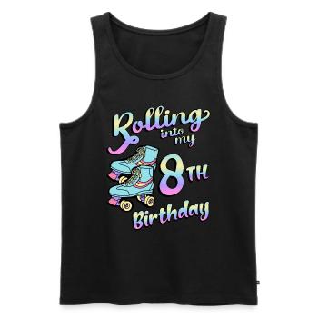 Rolling Into My 8th Birthday Quad Skater - Men's Premium Organic Tank Top - black - Front - AI Model Male 178 light (178cm)