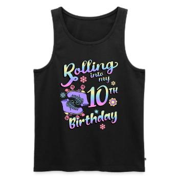 Rolling Into My 10th Birthday Quad Skater - Männer Premium Bio Tank Top - Schwarz - Vorne - AI Model Male 178 light (178cm)