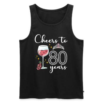 Vive 80 ans de raisins pour le 80e anniversaire - Débardeur bio Premium Homme - noir - Devant - Michal (187cm)