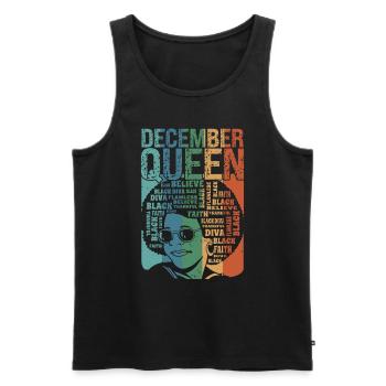 Décembre Le mois de la naissance de la Reine célèbre le - Débardeur bio Premium Homme - noir - Devant - AI Model Male 178 light (178cm)