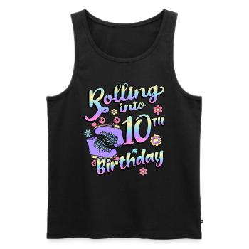 Rolling Into 10. Geburtstag Quad Skater - Männer Premium Bio Tank Top - Schwarz - Vorne - AI Model Male 178 light (178cm)