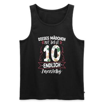Mächen Ist Jetzt 10 Zweistellig 10. Geburtstag - Männer Premium Bio Tank Top - Schwarz - Vorne - Michal (187cm)