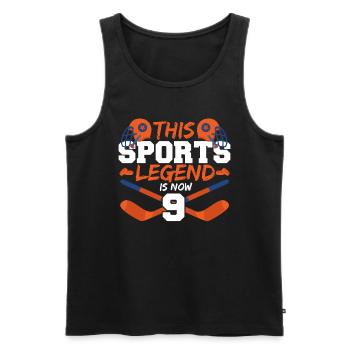 This sports legend is now 9, hockey game 9. - Men's Premium Organic Tank Top - black - Front - Michal (187cm)